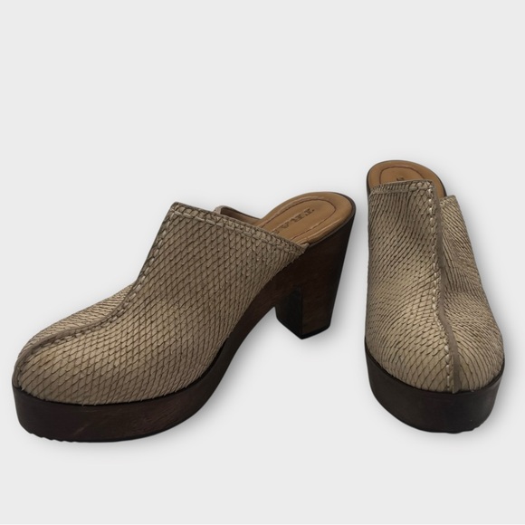 Trask Gwen Wooden Heel Clog Mules‎ Textured Leather Brazil sz 9 - Picture 5 of 9